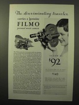1931 Bell & Howell Filmo 70-A Movie Camera Ad, Traveler - £14.50 GBP