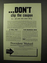 1933 Provident Mutual Life Insurance Ad - Coupon - $18.49