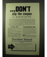 1933 Provident Mutual Life Insurance Ad - Coupon - £14.78 GBP