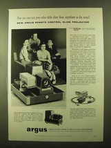 1957 Argus Slide Projectors Ad - Run Show From Anywhere - £14.53 GBP