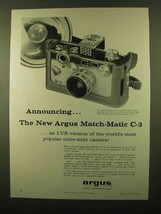 1958 Argus Match-Matic C-3 Camera Ad - Announcing - $18.49