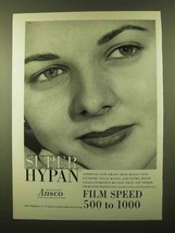 1958 Ansco Super Hypan Film Ad - Speed 500 to 1000 - £14.45 GBP