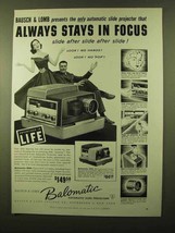 1958 Bausch &amp; Lomb Balomatic 500 Projector Ad - Focus - £14.78 GBP