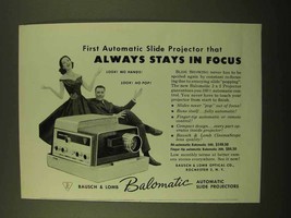 1958 Bausch &amp; Lomb Balomatic Slide Projector Ad - Focus - £14.54 GBP