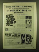 1958 Bolex B-8 and C-8 Movie Cameras Ad - £14.87 GBP