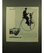 1960 Miranda D Camera Ad - For Sheer Dollar Value - £14.55 GBP