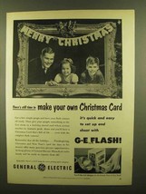 1953 General Electric Flashbulbs Ad - Christmas Card - £14.78 GBP