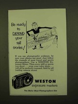 1954 Weston Exposure Meter Ad - Defend Tall Stories - £14.26 GBP