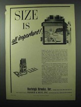 1956 Rollei Rolleiflex Camera Ad - Size is Important - $18.49