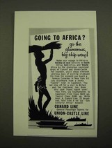 1957 Cunard Line and Union-Castle Cruise Ad - Africa - £14.72 GBP
