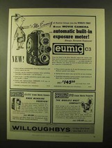 1957 Eumig C3 Movie Camera Ad - Built-in Meter - $18.49