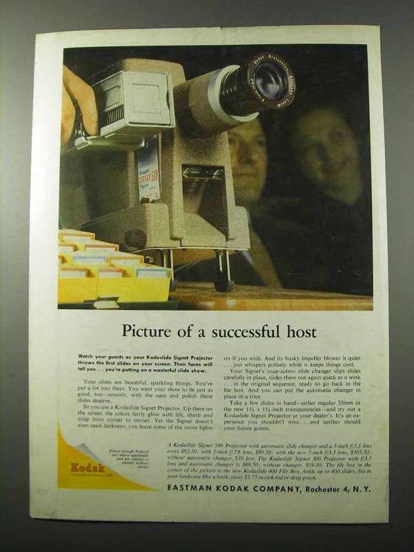 1957 Kodak Kodaslide Signet Projector Ad - Successful - $18.49