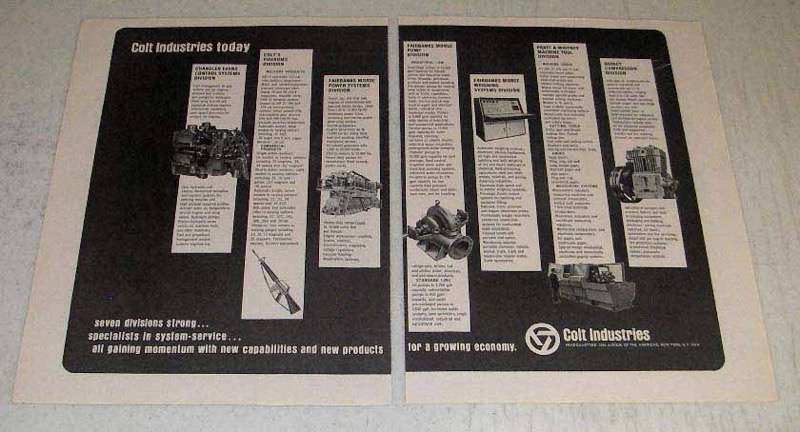 1966 Colt Industries Ad - Firearms; Fairbanks Morse, Quincy - £14.54 GBP