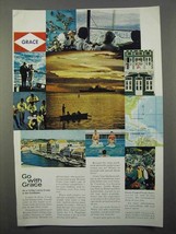 1966 Grace Line Cruise Ad - Go With Grace - $18.49
