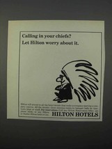 1966 Hilton Hotels Ad - Calling in Your Chiefs? - £14.45 GBP