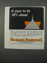 1966 Howard Johnson Motor Lodges Ad - It Pays Be Ahead - $18.49