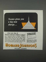 1966 Howard Johnson Motor Lodges Ad - Texaco Charge - $18.49