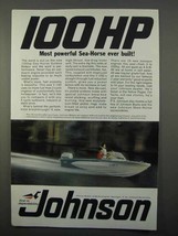 1966 Johnson 100hp Sea-Horse Golden Meteor Motor Ad - £14.55 GBP