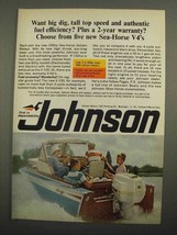 1966 Johnson Sea-Horse Outboard Motors Ad - Big Dig - $18.49