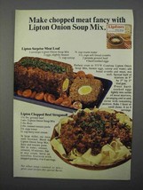 1966 Lipton Onion Soup Mix Ad - Surprise Meat Loaf - £14.82 GBP