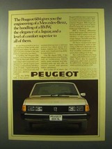 1977 Peugeot 604 Car Ad - Engineering of Mercedes-Benz - £14.68 GBP