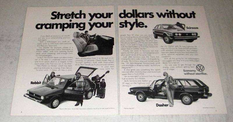 1977 Volkswagen Scirocco, Dasher and Rabbit Ad - £14.62 GBP