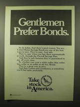 1980 United States Savings Bonds Ad - Gentlemen Prefer - $18.49