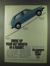 1980 Volkswagen Rabbit Ad - Drive Up Your Net Worth - £14.44 GBP