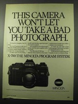 1982 Minolta X-700 Camera Ad - Won&#39;t Let You Take Bad - £14.48 GBP