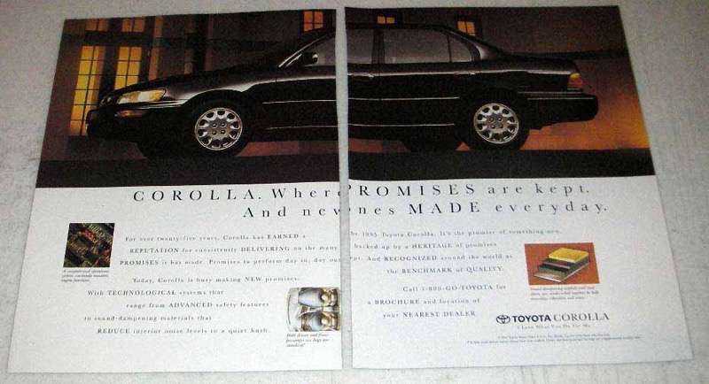 Primary image for 1995 Toyota Corolla Ad - Promises Are Kept