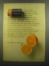 1965 Minute Maid Orange Juice Ad - Beware of Imitations - £14.78 GBP