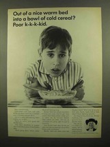 1965 Quaker Oats Ad - Out of a Nice Warm Bed - £14.45 GBP