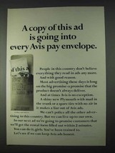 1966 Avis Rent-a-Car Ad - Copy In Every Pay Envelope - £14.48 GBP