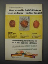 1966 Baggies Plastic Bags Ad - Meat Stays Fresh Juicy - £14.74 GBP