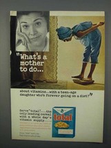 1966 General Mills Total Cereal Ad, What&#39;s Mother to Do - $18.49