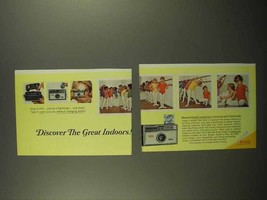 1966 Kodak Instamatic 104 Camera Ad - Great Indoors - $18.49
