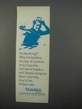 1966 Tampax Tampons Ad - Scuba Diving? - $18.49