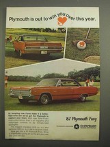 1967 Plymouth Fury Ad - Out To Win You Over this Year - £14.50 GBP