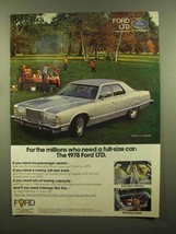 1978 Ford LTD Landau Ad - Millions Who Need Full-Size - £14.78 GBP