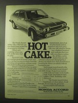 1978 Honda Accord Ad - Hot Cake - $18.49
