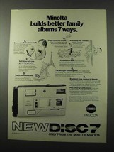 1983 Minolta Disc 7 Camera Ad - Better Family Albums - $18.49