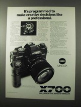 1983 Minolta X-700 Camera Ad - Creative Decisions - $18.49
