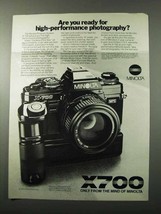 1983 Minolta X-700 Camera Ad - High-Performance - £14.54 GBP