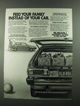 1983 Subaru Hatchback Ad - Feed Your Family - $18.49