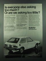 1984 Subaru Hatchback Ad - Asking Too Much? - £14.62 GBP