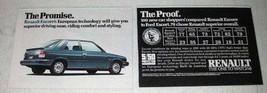 1986 Renault Encore Car Ad - The Promise The Proof - $18.49