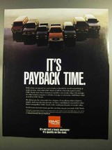 1991 GMC Trucks Ad - It's Payback Time - $14.99