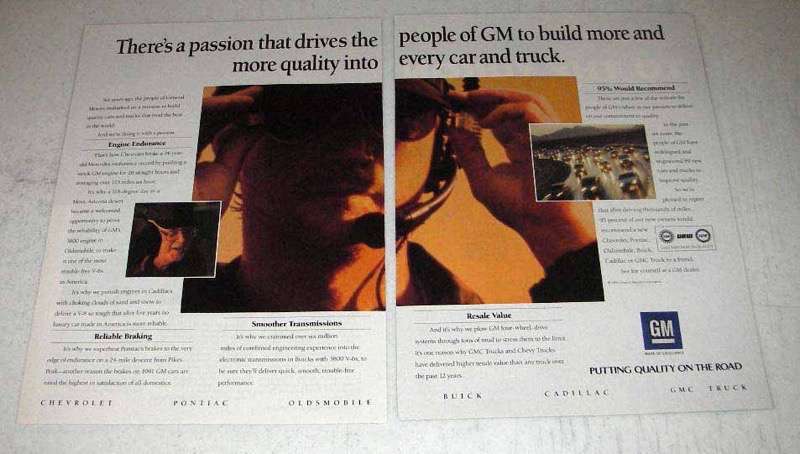 1991 General Motors Ad - Passion Drives to Build More - $18.49