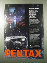 1991 Pentax IQZoom 90WR Camera Ad - Rain Snow - £14.51 GBP