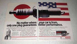 1992 Bosch Platinum Spark Plugs Ad - No Matter Where - £14.82 GBP
